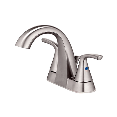 Centerset Lavatory Faucet With Pop-Up, 2 Lever Handles, Brushed Nickel