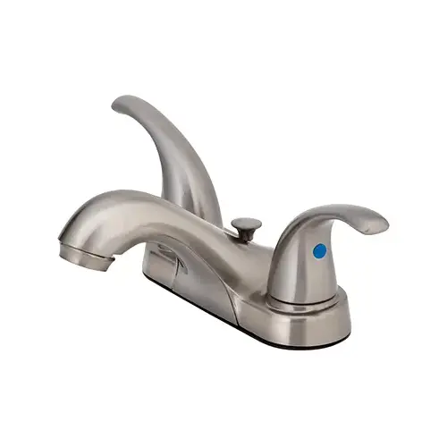 Lavatory Faucet With Pop-Up, Centerset, 2 Lever Handles, Brushed Nickel