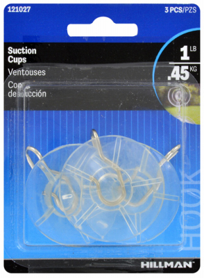 HILLMAN FASTENERS 121027 Suction Cup, Clear, Medium