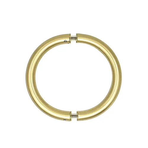 6 Inches Center To Center Circular Style Shower Door Handle Back To Back Mount Satin-Brass