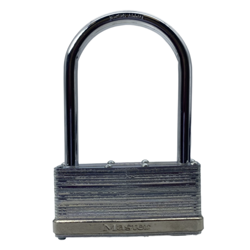 Master Lock Company 101WO 3-1/4 In. Wide Laminated Steel Body, 3 In. Tall 5/16 In. Diameter Hardened Boron Alloy Shackle, Less Cylinder