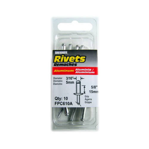 FPC Corporation FPC610A Aluminum Rivet, X-Long, 3/16-In. Dia  pack of 10