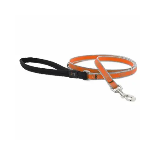 LUPINE INC 48339 Dog Leash, Reflective Orange Diamond Pattern, 1/2-In. x 6-Ft.