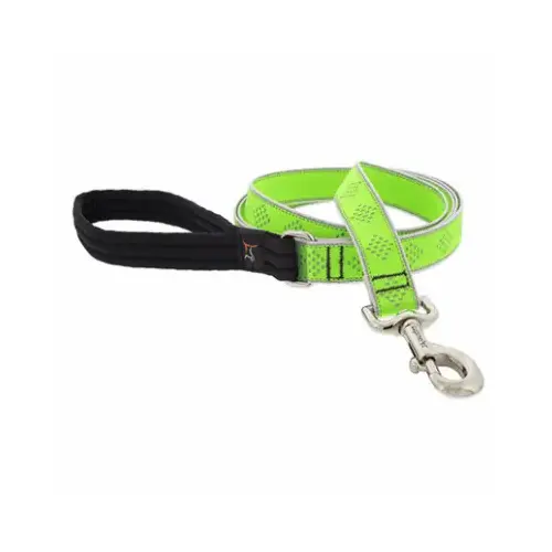 1 In. x 6 Ft. High Visibility Reflective Green-Diamond Dog Leash