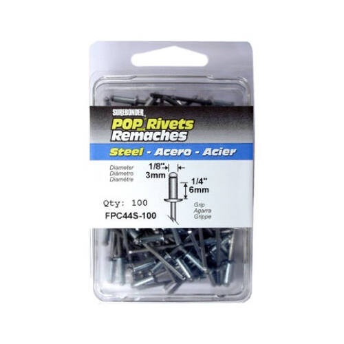 FPC Corporation FPC44S-100 Surebonder Steel POP Rivets 1/8" pack of 100