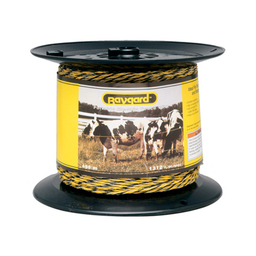 Electric Fence Wire, Yellow & Black Aluminum & Fiberglass, 1,312-Ft. Spool
