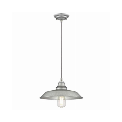 Iron Hill Series 00 Pendant Light, 120 V, 1-Lamp, Incandescent, LED Lamp, Steel Fixture