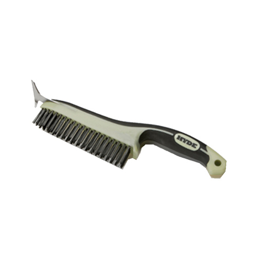 Hyde 46834 MAXXGRIP PRO Wire Brush with Scraper, 6 in L Brush, 1 in W ...