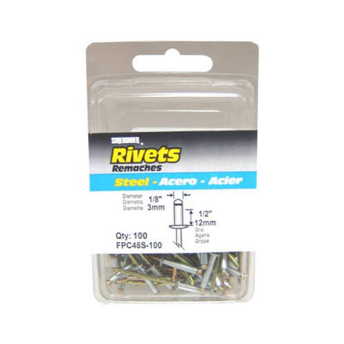 FPC Corporation FPC48S-100 Long Steel Rivets  pack of 100