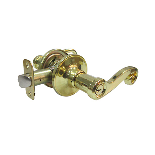 Taiwan Fu Hsing Industrial Co., Ltd. L6700B KA2 Reversible Scroll Entry Lever Lockset, Polished Brass