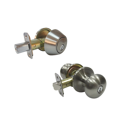 Mushroom Combo Lock Pack, Satin Nickel