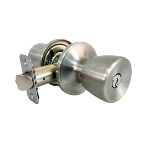 Entry Lockset, Medium Tulip-Style Knob, Stainless Steel