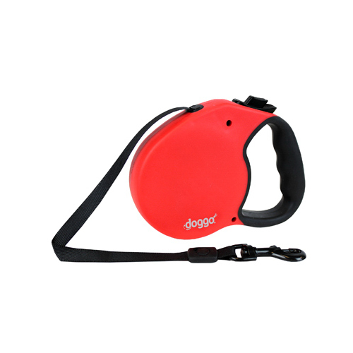 PET ADVENTURES WORLDWIDE DGO RLSH RD SM Retractable Leash, Small, Red, 13-Ft.