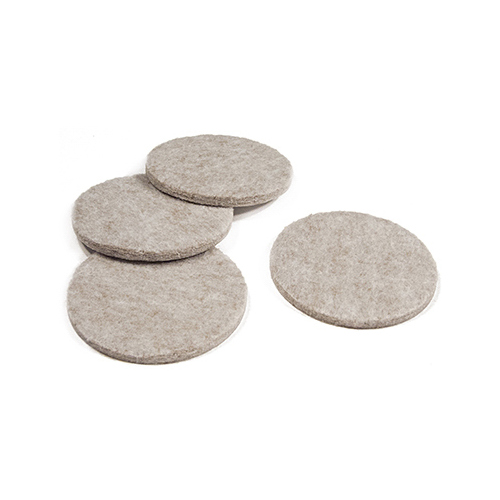 Furniture Pads, Self-Adhesive, Tan Felt, Round, 2.25-In - pack of 4