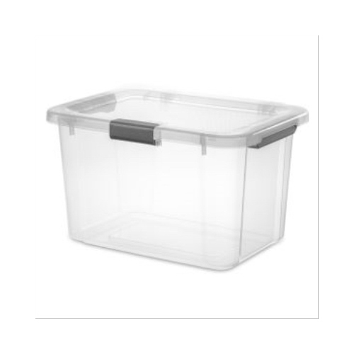 HingeLID Storage Container Box, Clear, 30-Qt.