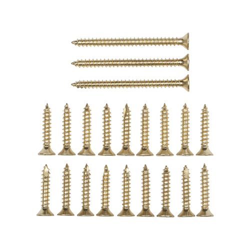 Pack of Door Hinge Screws, Bright Brass