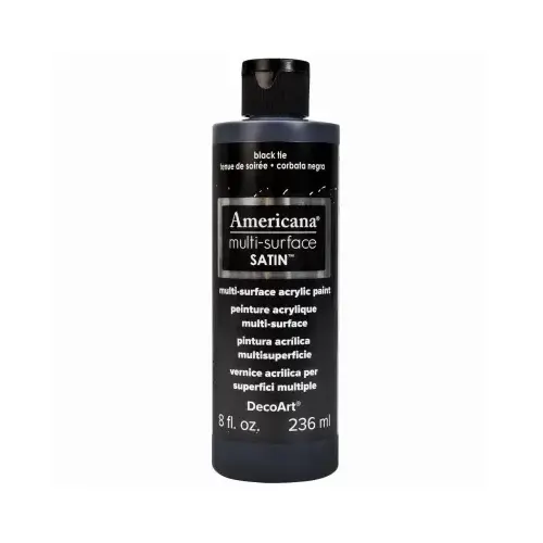 Americana Multi-Surface Acrylic Craft Paint, Black Tie, 8-oz.