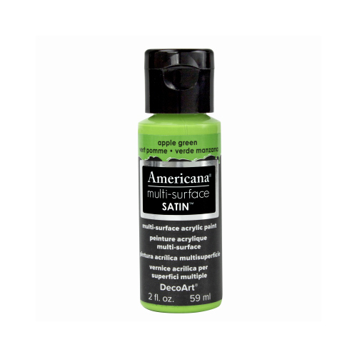 Americana Multi Surface Craft Paint, Satin, Apple Green, 2-oz.