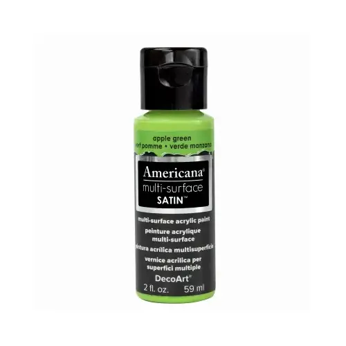 Americana Multi Surface Craft Paint, Satin, Apple Green, 2-oz.