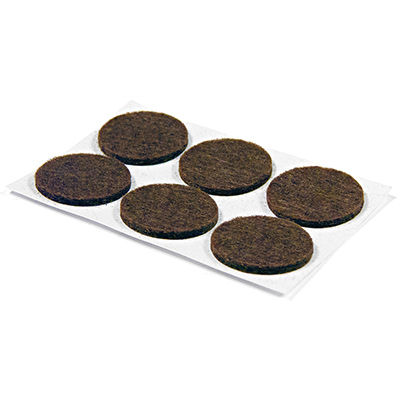 RICHELIEU AMERICA LTD 23150TV Furniture Pads, Self-Adhesive, Brown Felt, Round, 3/4-In - pack of 6