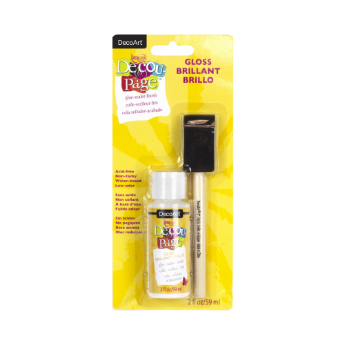 Decoupage Sealer Finish With Sponge Brush, Gloss, 2-oz.