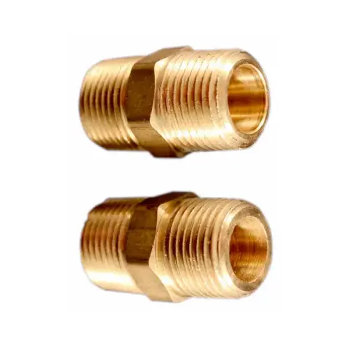 Hex Coupling, Male, 3/8 In. MNPT, 2-Pk. Pair