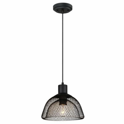 WESTINGHOUSE LIGHTING 63451 Pendant Light Fixture, Matte Black With Cage Shade, 60-Watt