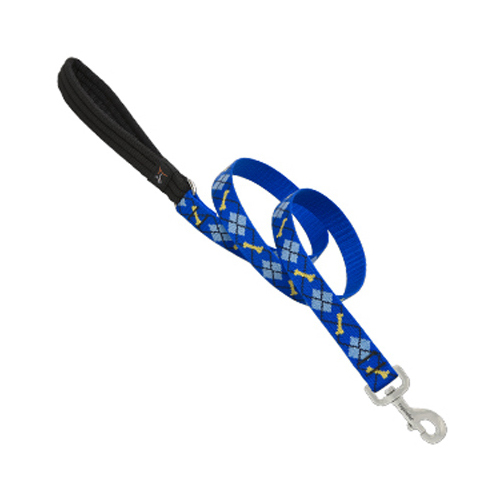 Dog Leash, Dapper Dog Pattern, 1-In. x 6-In.