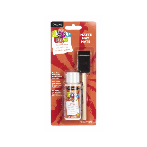 DECO ART DS106CB-1 Decoupage Sealer Finish With Sponge Brush, Matte, 2-oz.