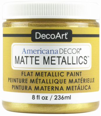 DECO ART ADMMT02-36 Americana Decor Matte Metallic Craft Paint, Gold, 8-oz.