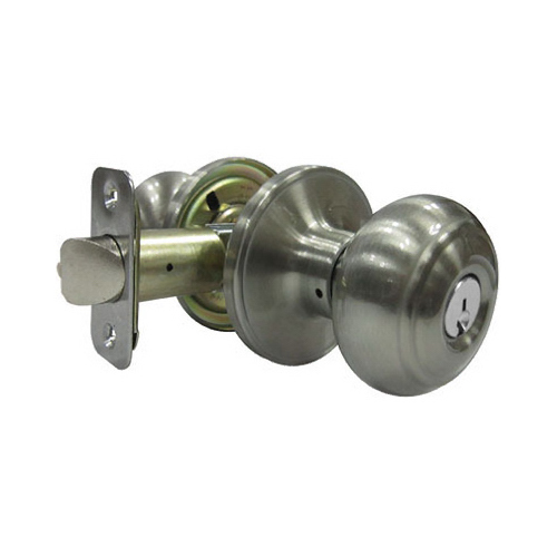 Verona Fancy Mushroom Entry Knob Sets, Satin Nickel - pack of 2