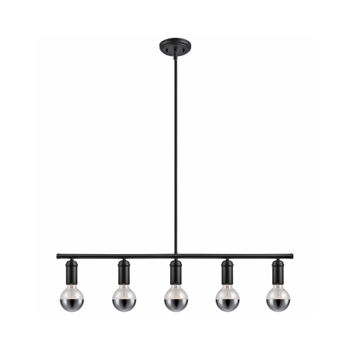 5-Light Linear Pendant, Matte Black