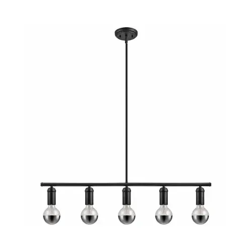 Globe Electric 65070 5-Light Linear Pendant, Matte Black