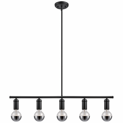 Globe Electric 65070 5-Light Linear Pendant, Matte Black