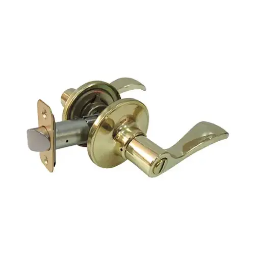 Reversible Naples Privacy Lever Lockset, Polished Brass