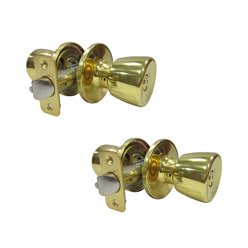 Tulip Entry Twin Pack, Polished Brass Pair