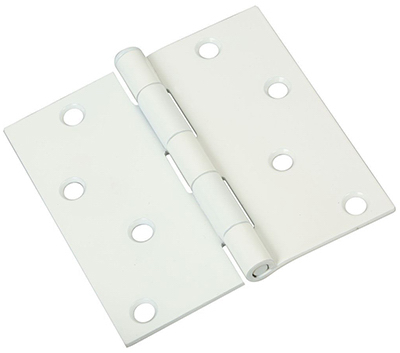 NATIONAL MFG/SPECTRUM BRANDS HHI N830-222 Door Hinge, Interior, Square-Edge, Prime Coat, 4-In.