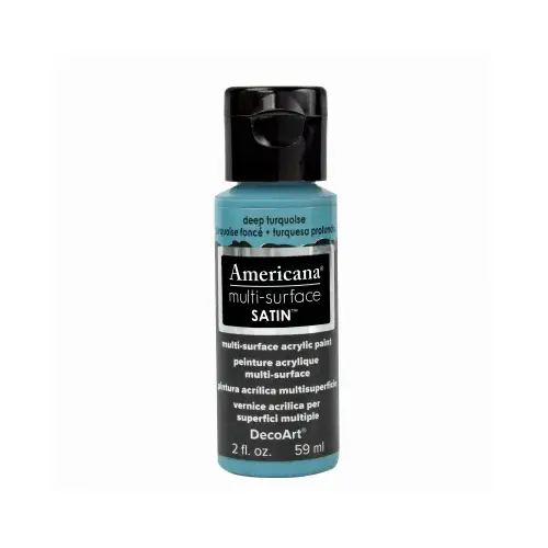 Americana Multi Surface Craft Paint, Satin, Deep Turquoise, 2-oz.