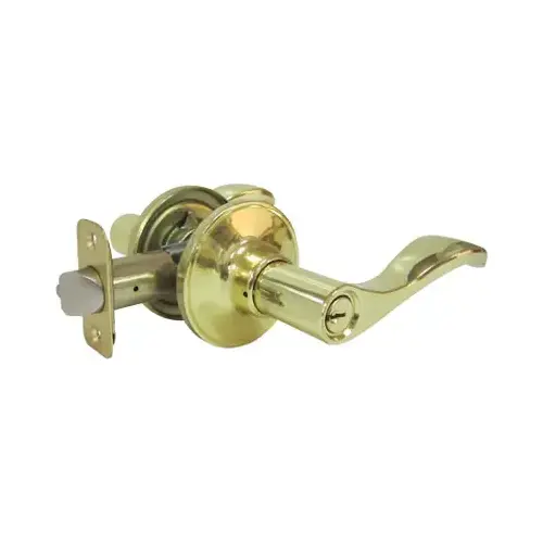 Reversible Naples Entry Lever Lockset, Polished Brass