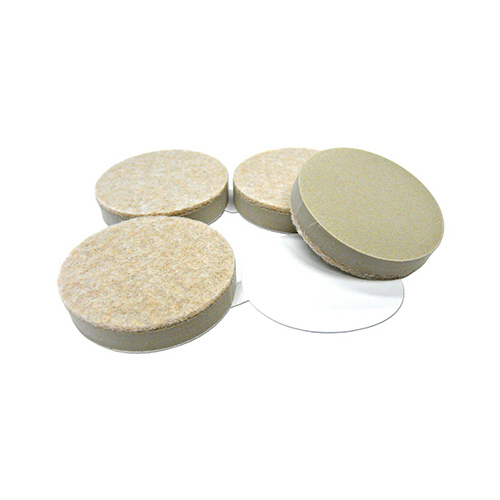 Furniture Pads, Self-Adhesive, Tan Felt, Round, 1.5-In - pack of 4