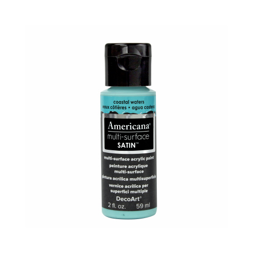 Americana Multi Surface Craft Paint, Satin, Coastal Waters, 2-oz.