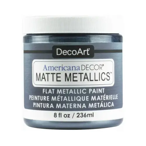 Americana Decor Matte Metallic Craft Paint, Pewter, 8-oz.