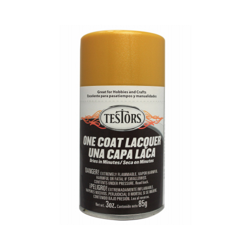 Testors 1846MT One-Coat Lacquer Craft Spray Paint, Pure Gold Gloss, 3-oz.