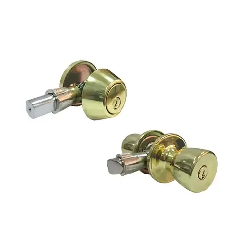 Combination Mobile Home Lockset, Polished Brass - pack of 2