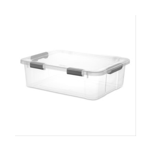 HingeLID Storage Container Box, Clear, 40-Qt.