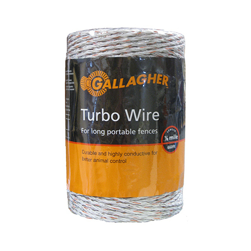 GALLAGHER NORTH AMERICA G62054 Electric Fence Turbo Wire, Ultra White