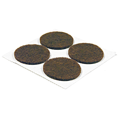 RICHELIEU AMERICA LTD 23151TV Furniture Pads, Self-Adhesive, Brown Felt, Round, 1-In - pack of 4