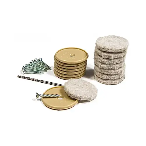 Furniture Pads, Self-Adhesive, Tan Felt, Round, 1-1/8-In - pack of 8