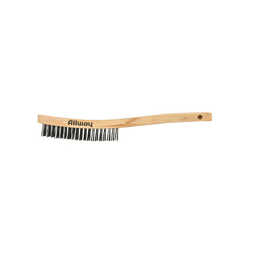 Allway WBC319 Wire Brush, Wood Handle, 3 x 19 Rows