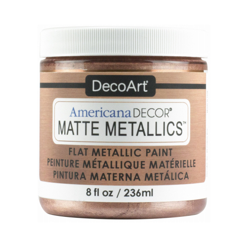 Americana Decor Matte Metallic Craft Paint, Rose Gold, 8-oz.